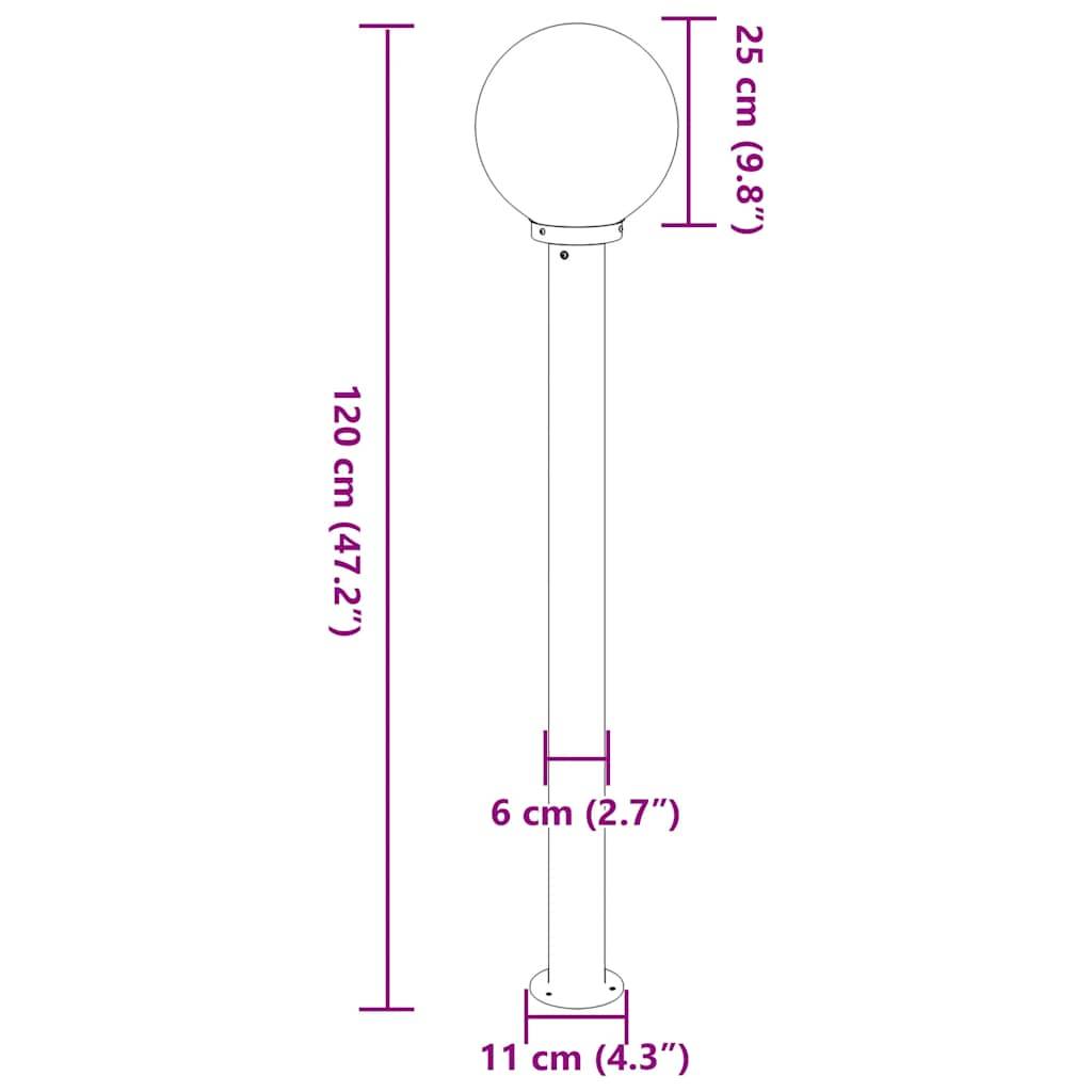 vidaXL Pollerleuchten 3 Stk. 120 cm Schwarz IP44