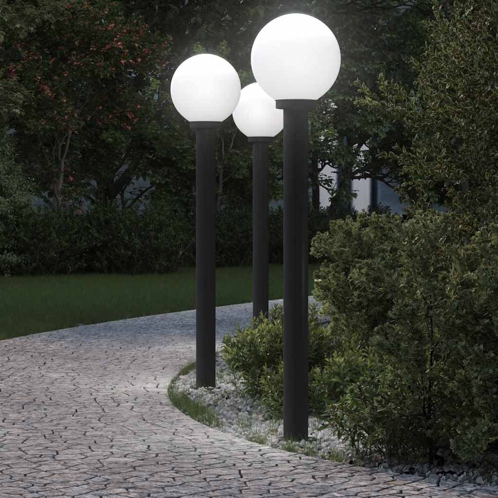 vidaXL Pollerleuchten 3 Stk. 120 cm Schwarz IP44