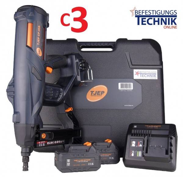 Tjep Akku Beton Nagler CP-40A 15-40mm 2x4,0Ah für Betonnägel C3 Spit Pulsa 700 800 40P Makita