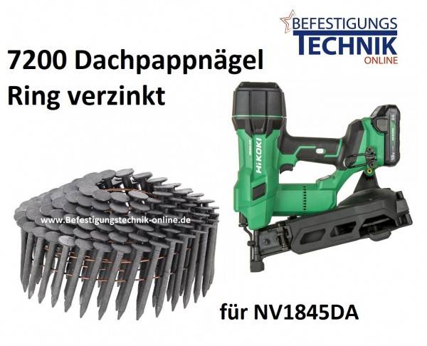 Dachpapp Nägel 3,1x25mm Ring verzinkt für Hikoki Metabo Akku Nagler NV1845DA