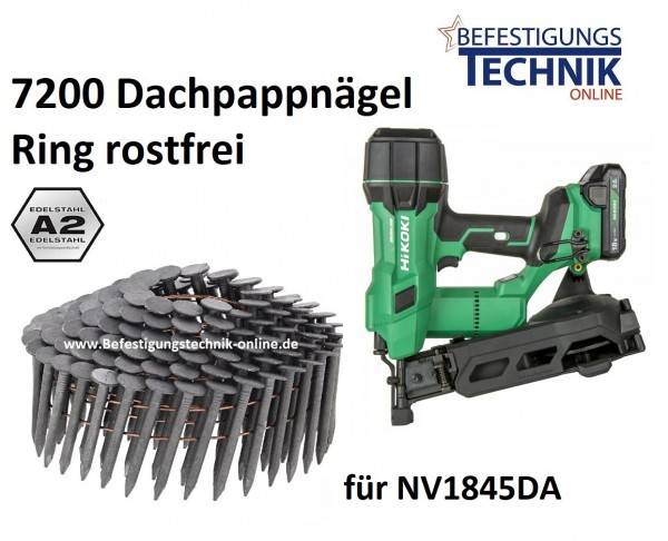 Dachpapp Nägel 3,1x25mm Ring rostfrei für Hikoki Metabo Akku Nagler NV1845DA