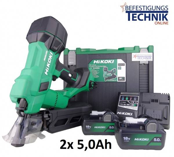 Hikoki Akku Dachpappnagler NV1845DA 25-45mm 18V 2x BSL1850MA für Dachpappnägel HSC4