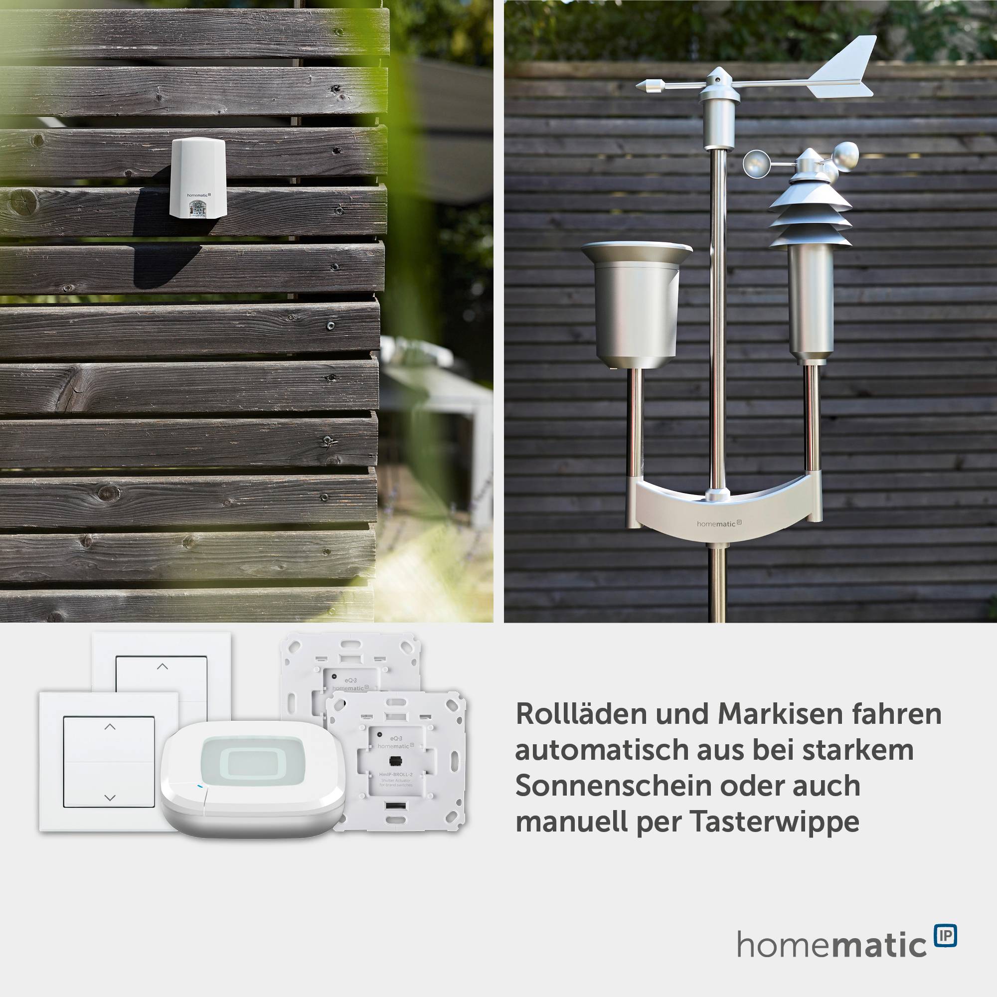 HOMEMATIC IP 162171A0 Starterset Rollladensteuerung für 2 Rollläden oder Markisen