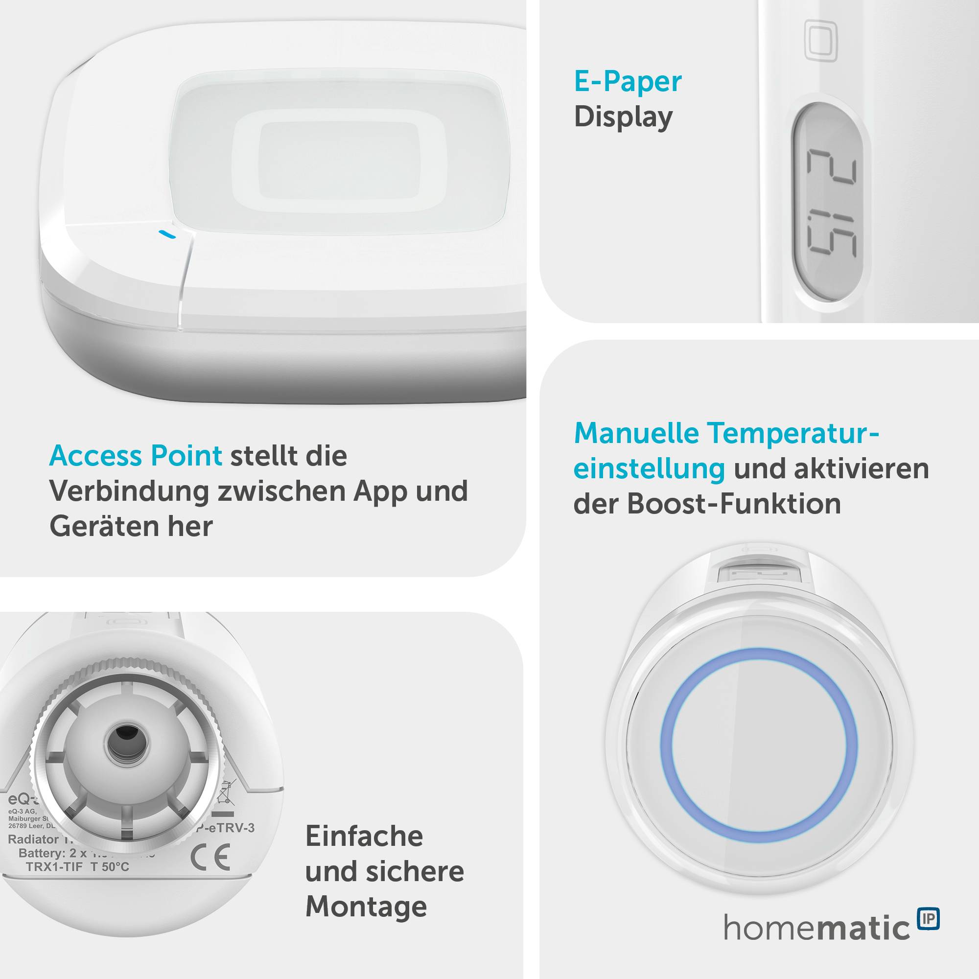 HOMEMATIC IP 162165A0 Starterset Heizen Pure