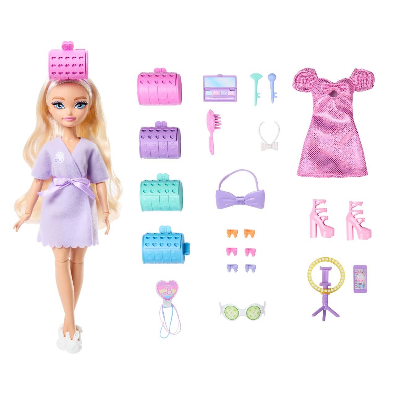 Mattel JGG38 - Barbie Dream Besties Malibu Get Ready With Me Haarspiel-Puppe