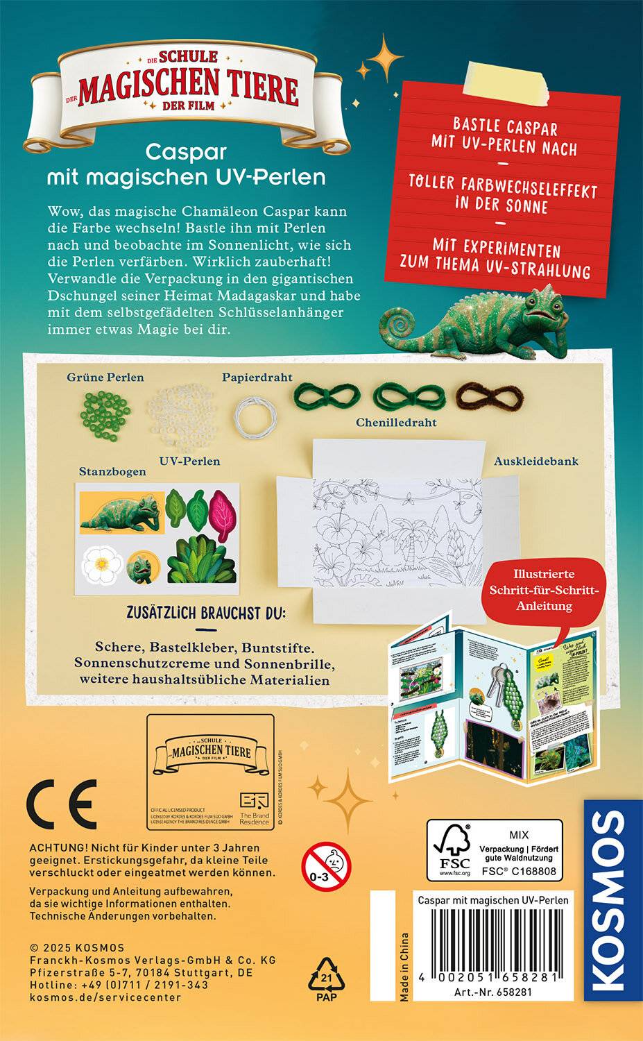 KOSMOS 658281 - Die Schule der magischen Tiere - Caspar mit magischen UV-Perlen - % MEX %