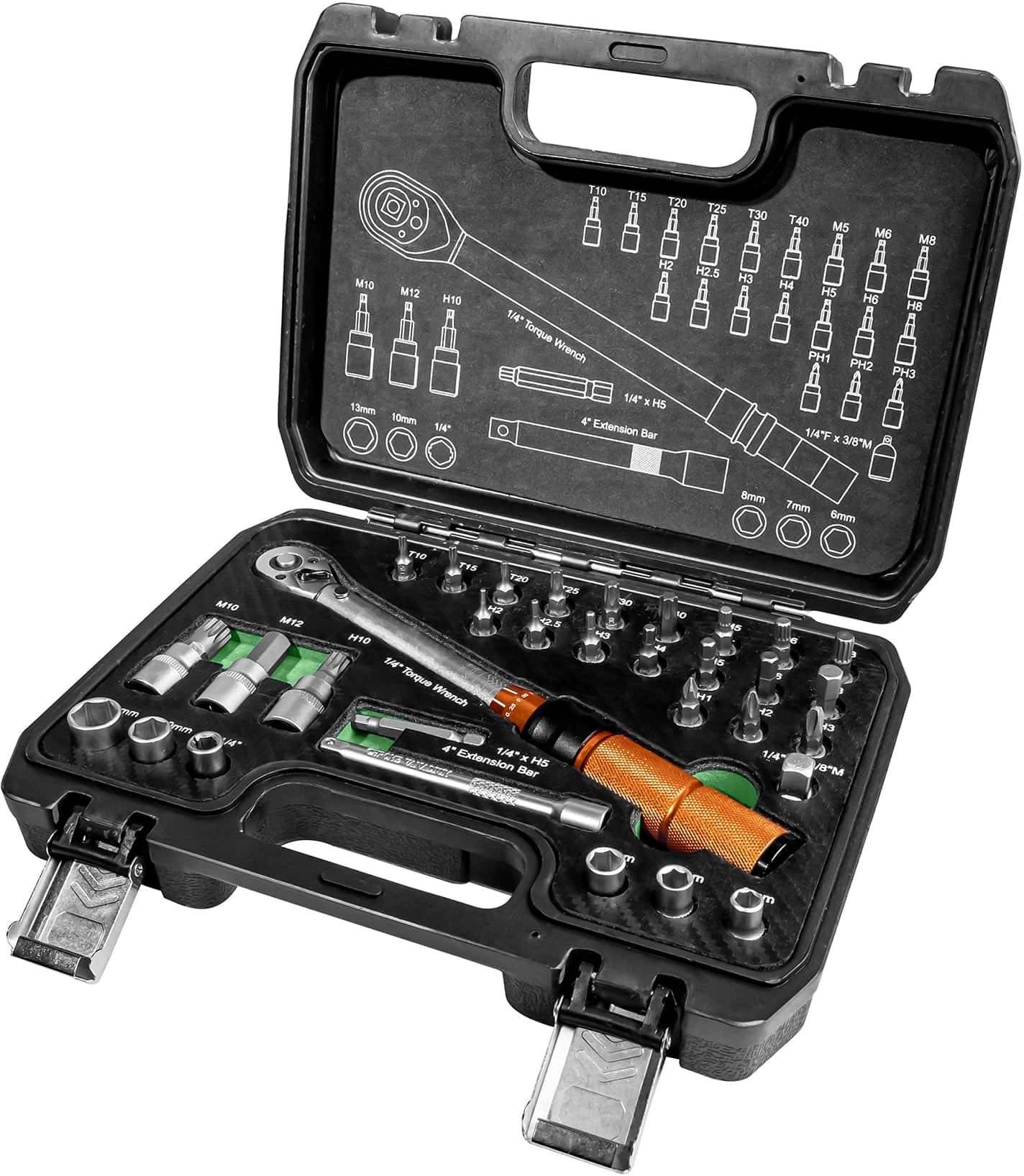 BRÜDER MANNESMANN Drehmomentschlüssel-Satz M18315, 1/4", 5-25 Nm, 32-tlg