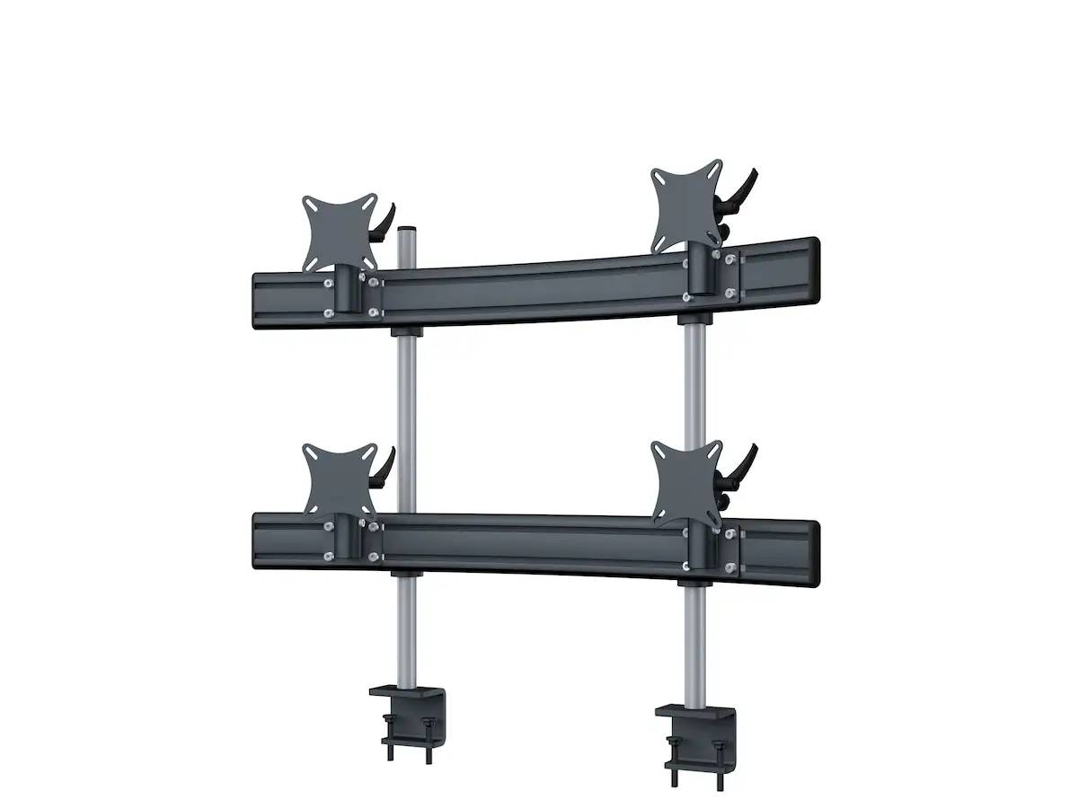 Para System Monitorhalterung für 4 Monitore mit Tisch-Klemme 2+2 - 25''-32''