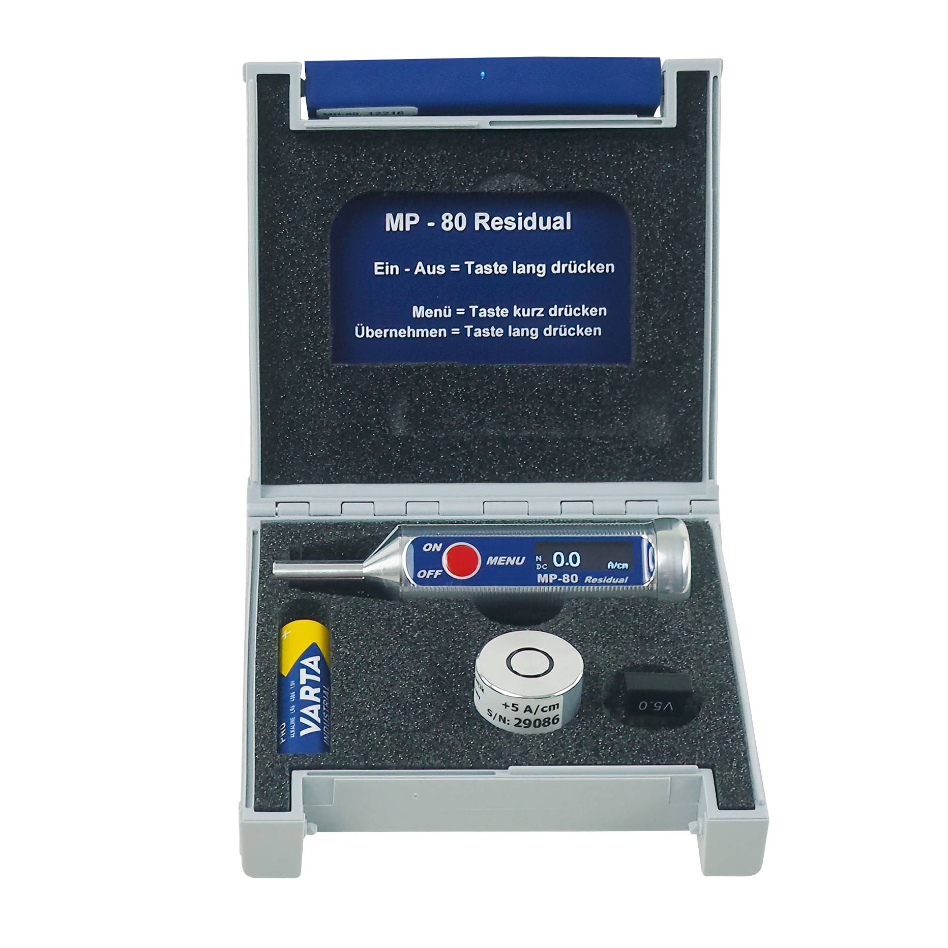 PCE Instruments Magnetfeldmessgerät LM-MP80 |DC 0 … 100 A/cm |Restmagnetfeldmessung |5 Einheiten |Axialsonde