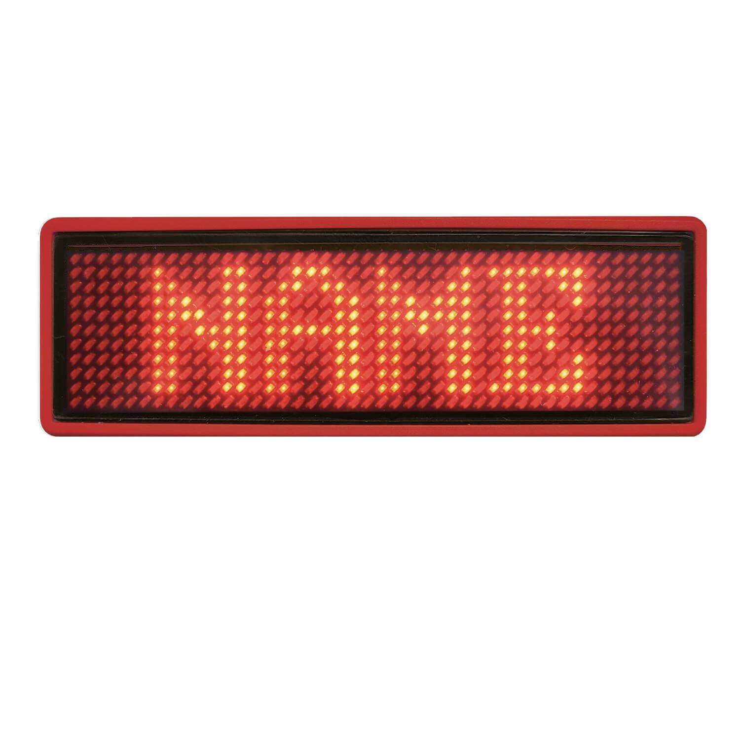 Mini LED Name Tag, 11x44 Pixel, USB-C, unifarben - Farbe: rot