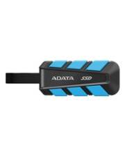 Ein schwarzer und blauer ADATA SSD-Laufwerk mit kompaktem, robustem Design.