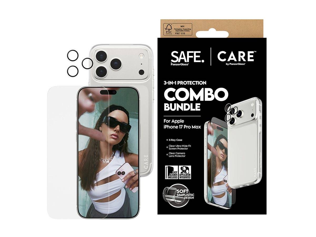 CARE by Schutzglass Modische Combo 3in1 Hülle + Glas + Linse für iPhone 17 Pro Max