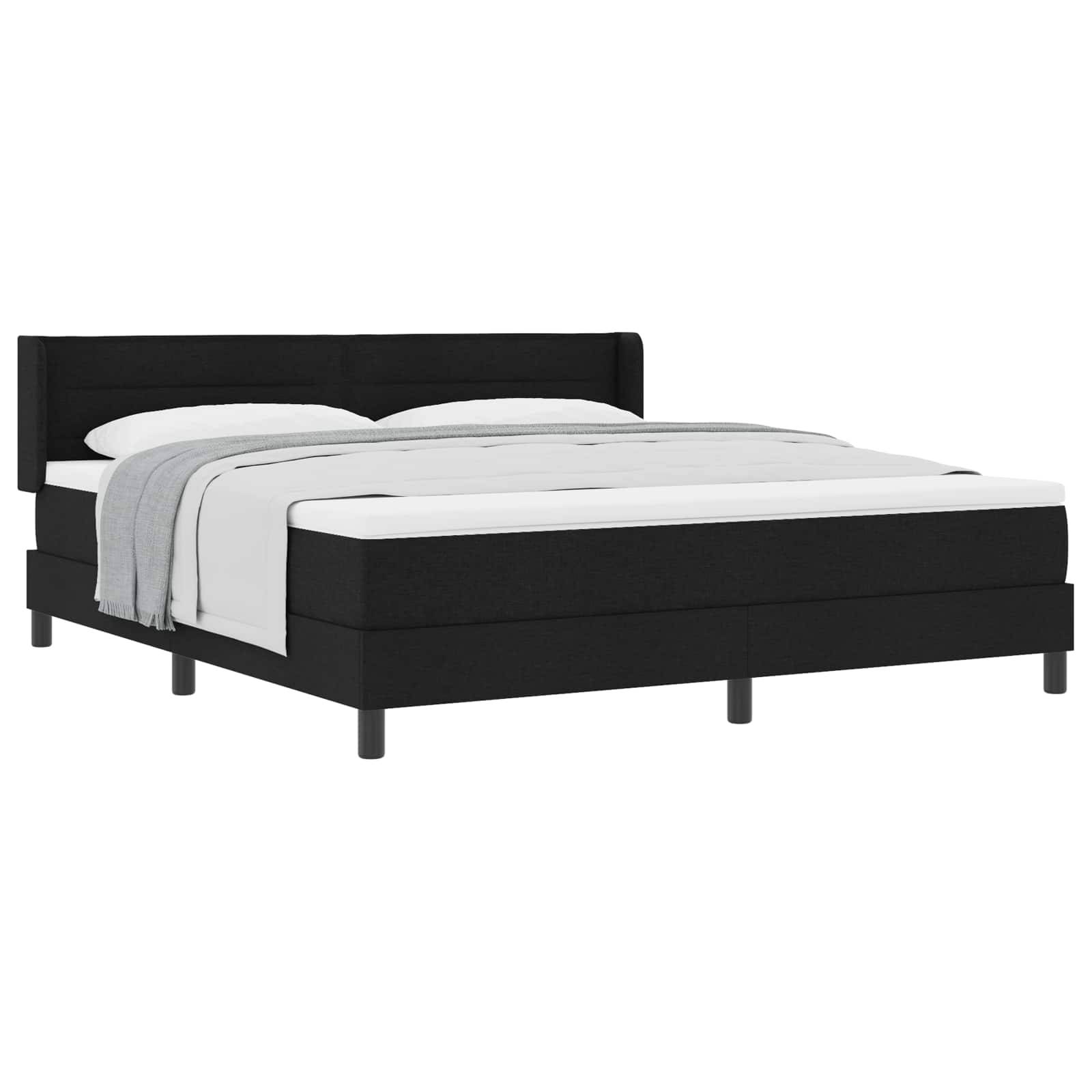 vidaXL Boxspringbett mit Kopfteil Schwarz 200 x 180 cm Stoff
