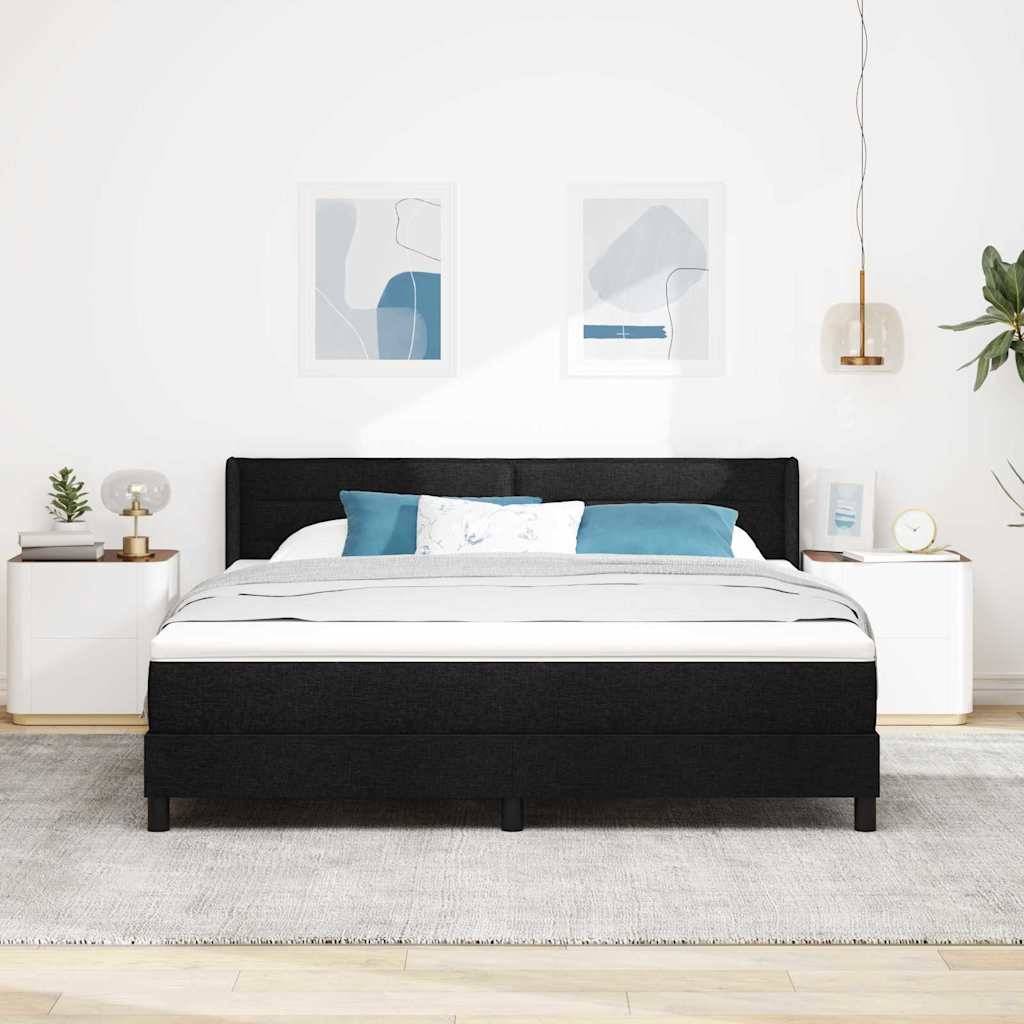 vidaXL Boxspringbett mit Kopfteil Schwarz 200 x 180 cm Stoff