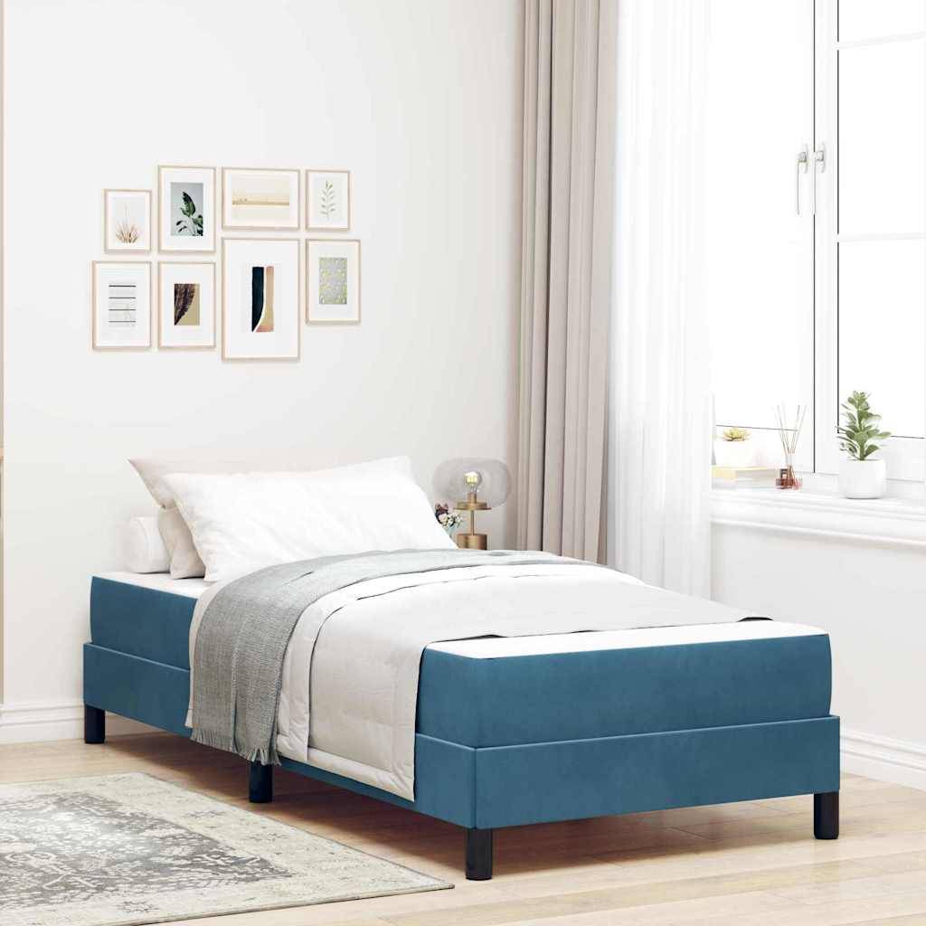 vidaXL Boxspringbett mit Matratze Dunkelblau 80 x 210 cm Stoff
