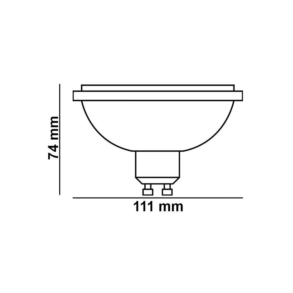Spectrum LED AR111 GU10 Reflektor 12W = 85W 850lm 20° Schwarz 230V Neutralweiß 840 4000K