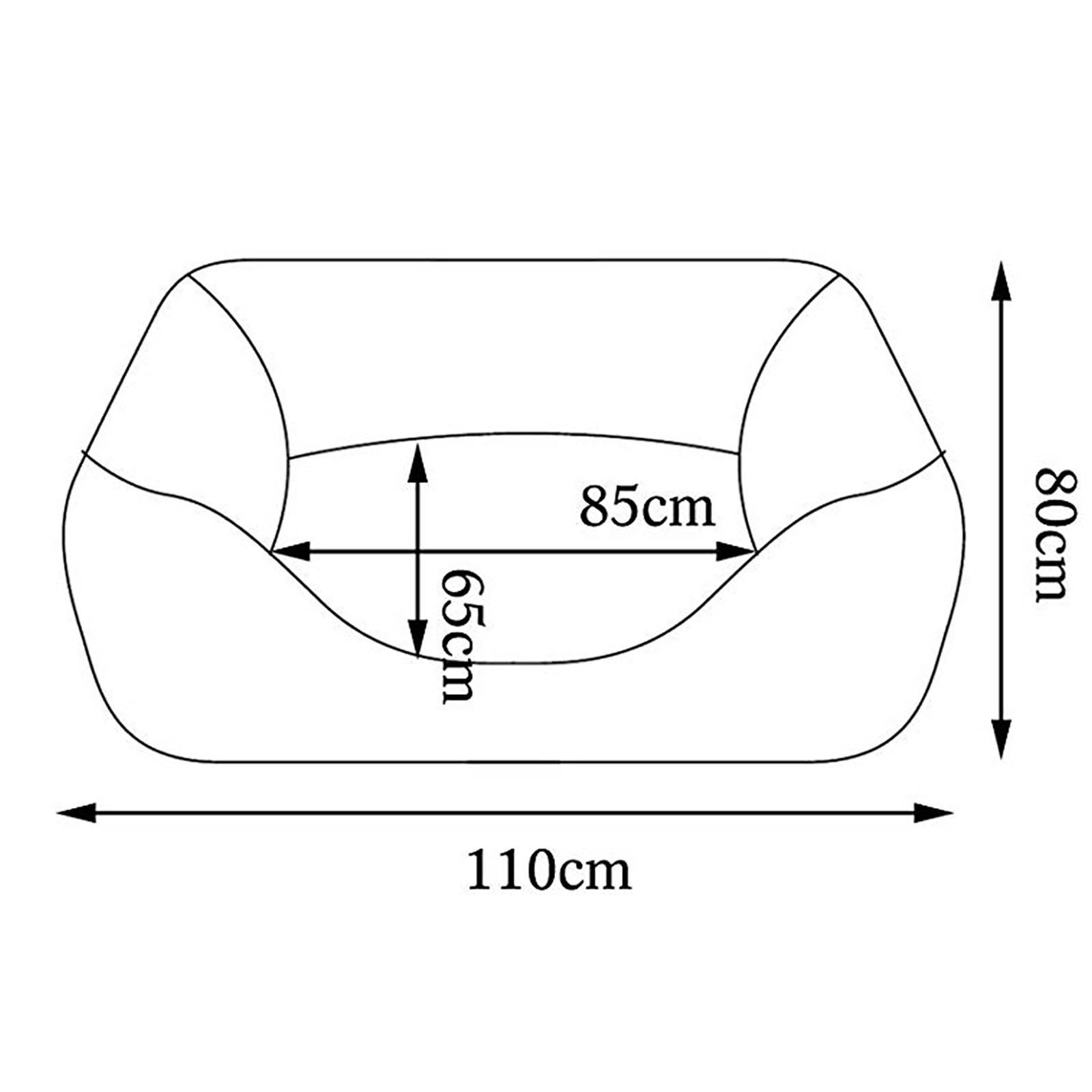 lionto Katzenbett, stilvolles Kuschelkörbchen mit tiefem Einstieg, Wendekissen & rutschfestem Boden, 110x80 cm, grau