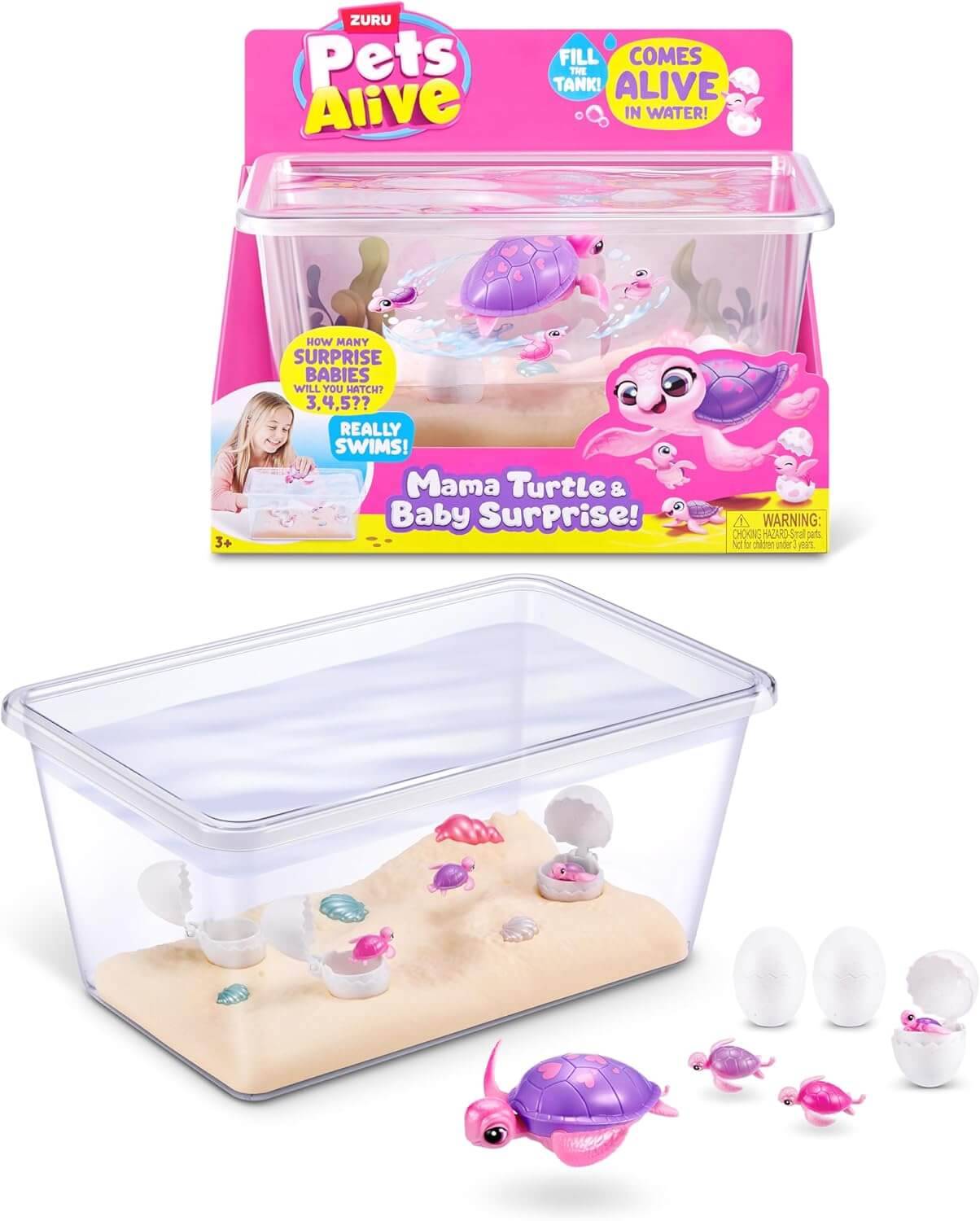 ZURU 9560 - Pets Alive Mama Turtle Surprise - Mama & Baby Schildkröte