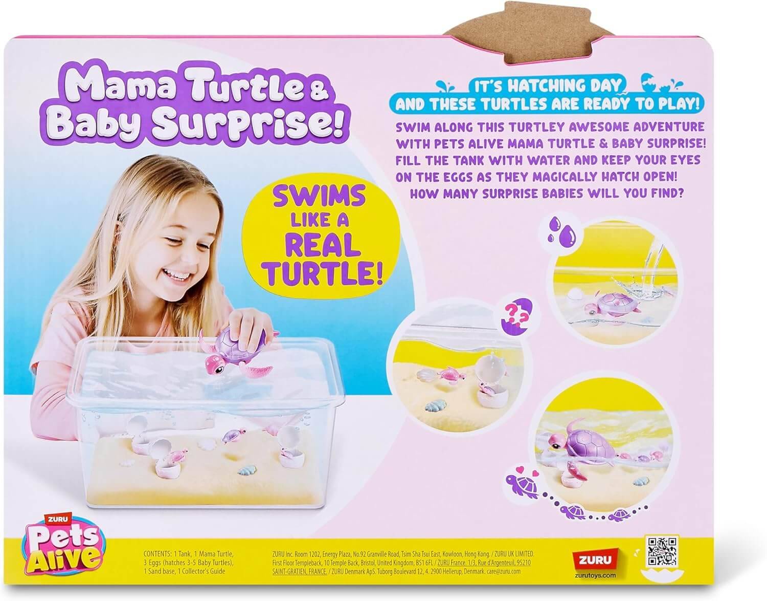 ZURU 9560 - Pets Alive Mama Turtle Surprise - Mama & Baby Schildkröte