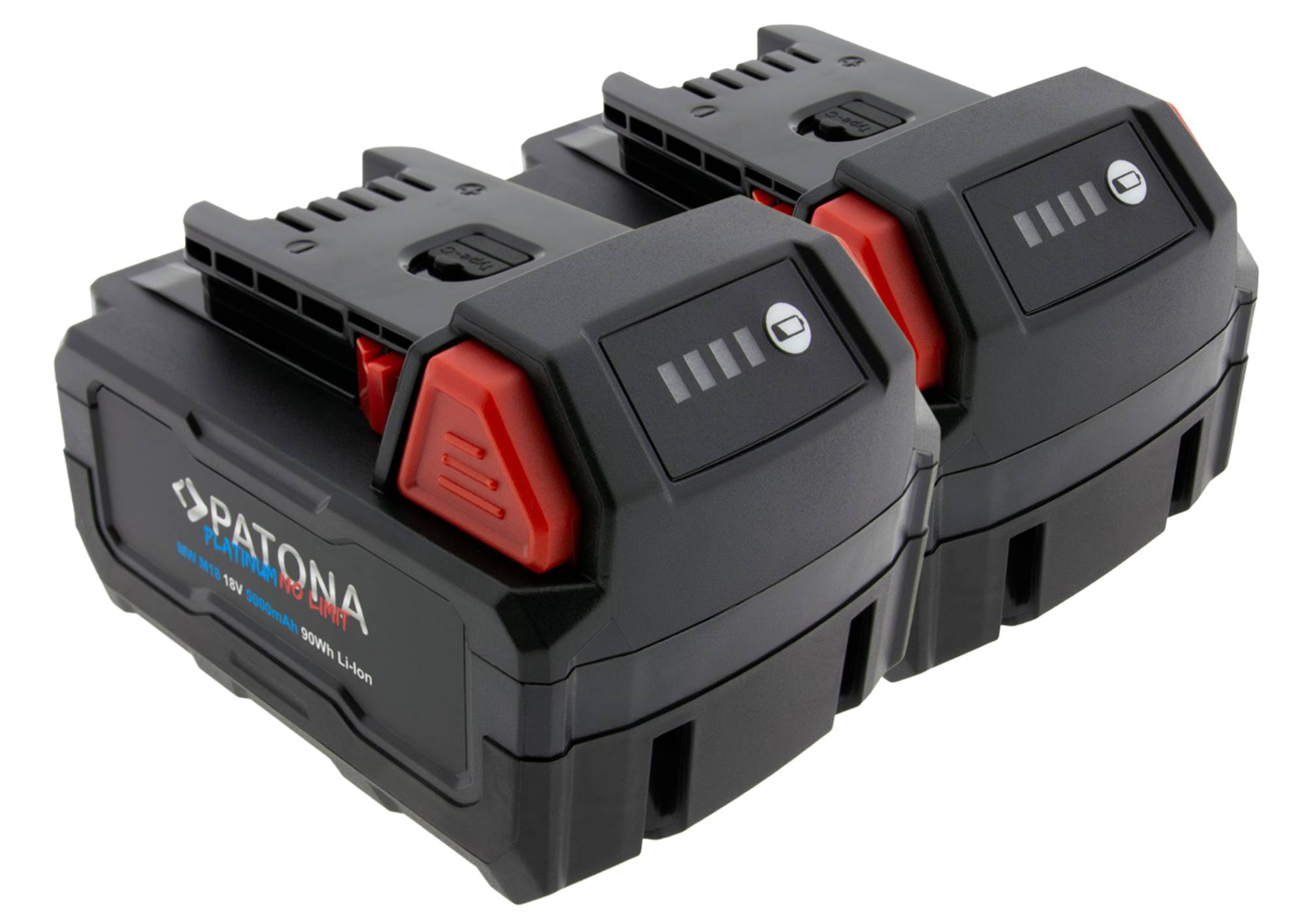 2er-Set PATONA Platinum 18V Akku für Milwaukee M18 mit USB-C PD45W