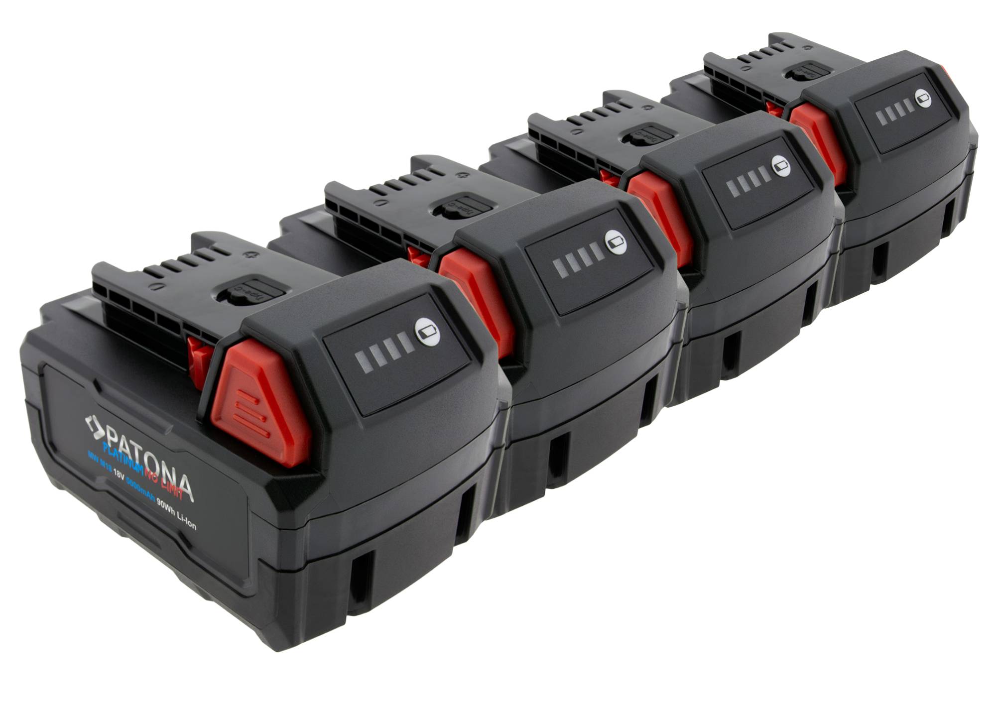 4er-Set PATONA Platinum 18V Akku für Milwaukee M18 mit USB-C PD45W