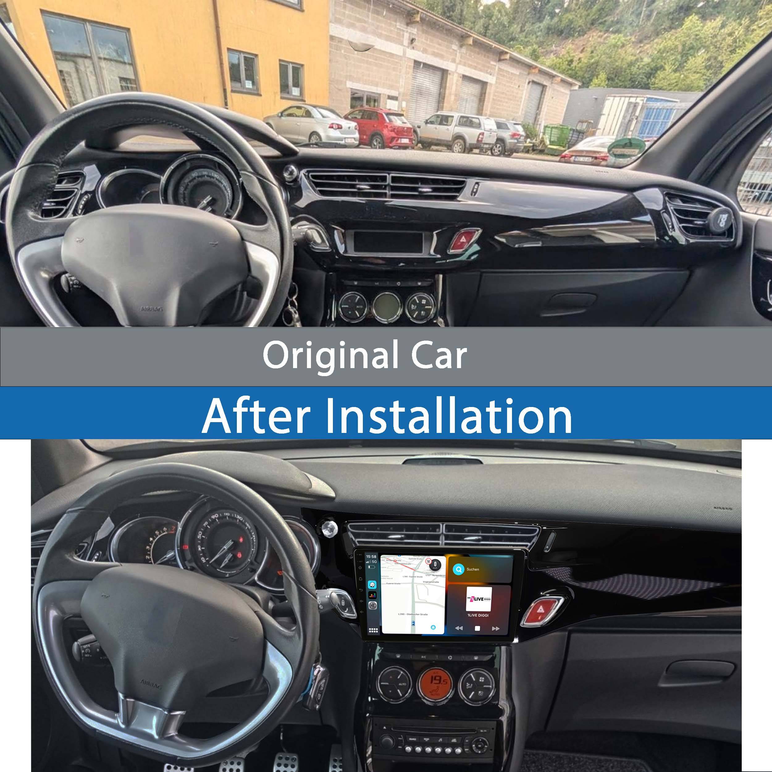 Für Citroen C3 DS3 9" Touchscreen Android Autoradio GPS Navi CarPlay