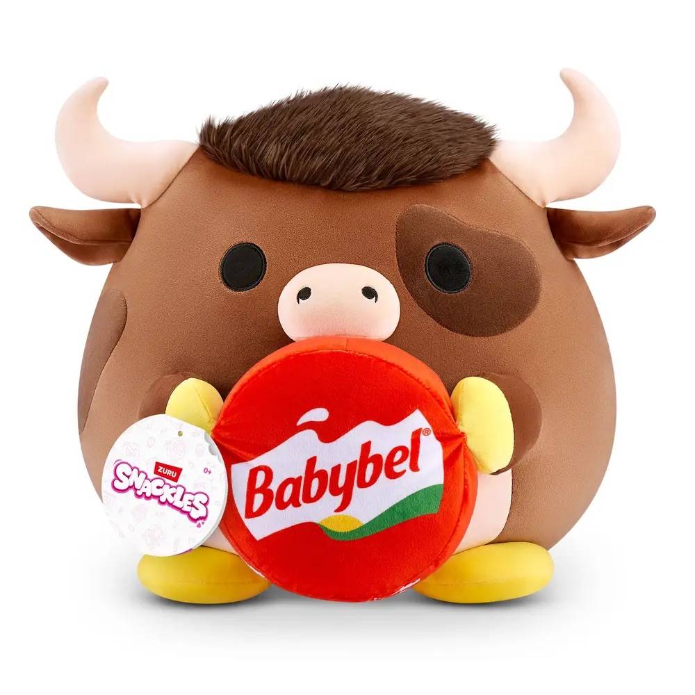 ZURU 77690M - Snackles Yak-Bulle mit Babybel-Käse, Serie 3 - Kuscheltier (20 cm)