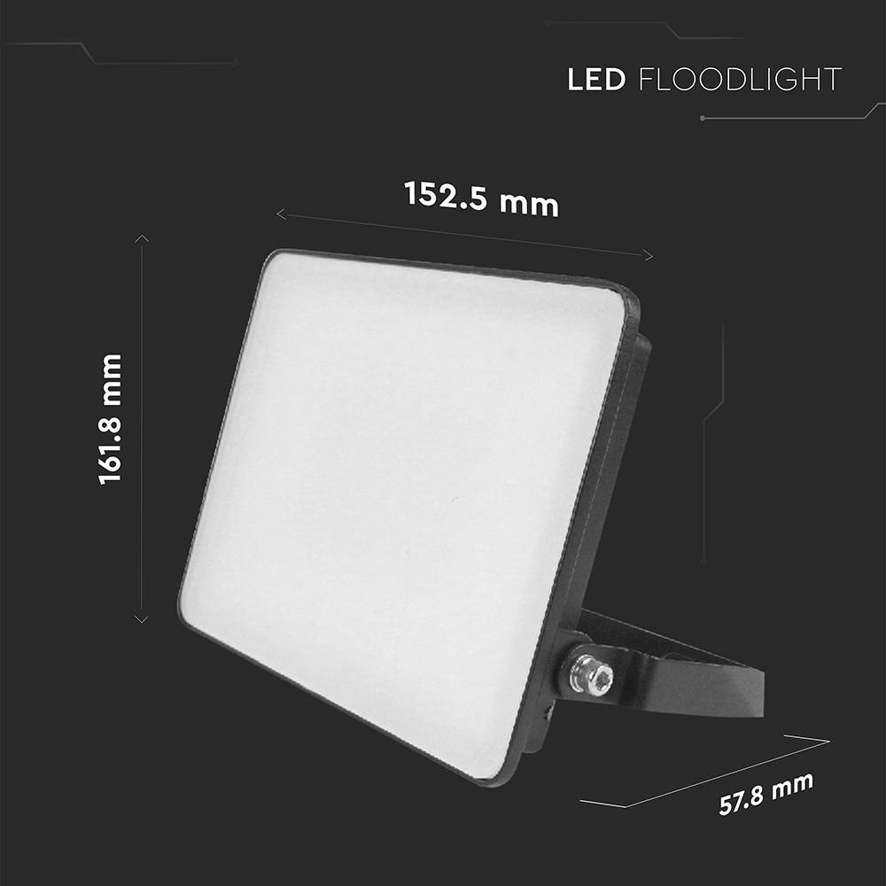 V-TAC LED-Fluter, VT-4419-FC, EEK: E, 20 W, 2400 lm, 6500 K, IP65, kaltweiß