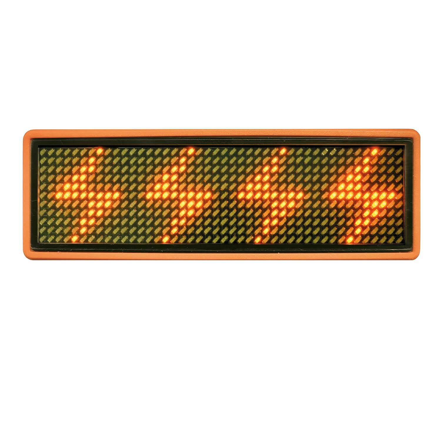 Mini LED Name Tag, 11x44 Pixel, USB-C, unifarben - Farbe: orange