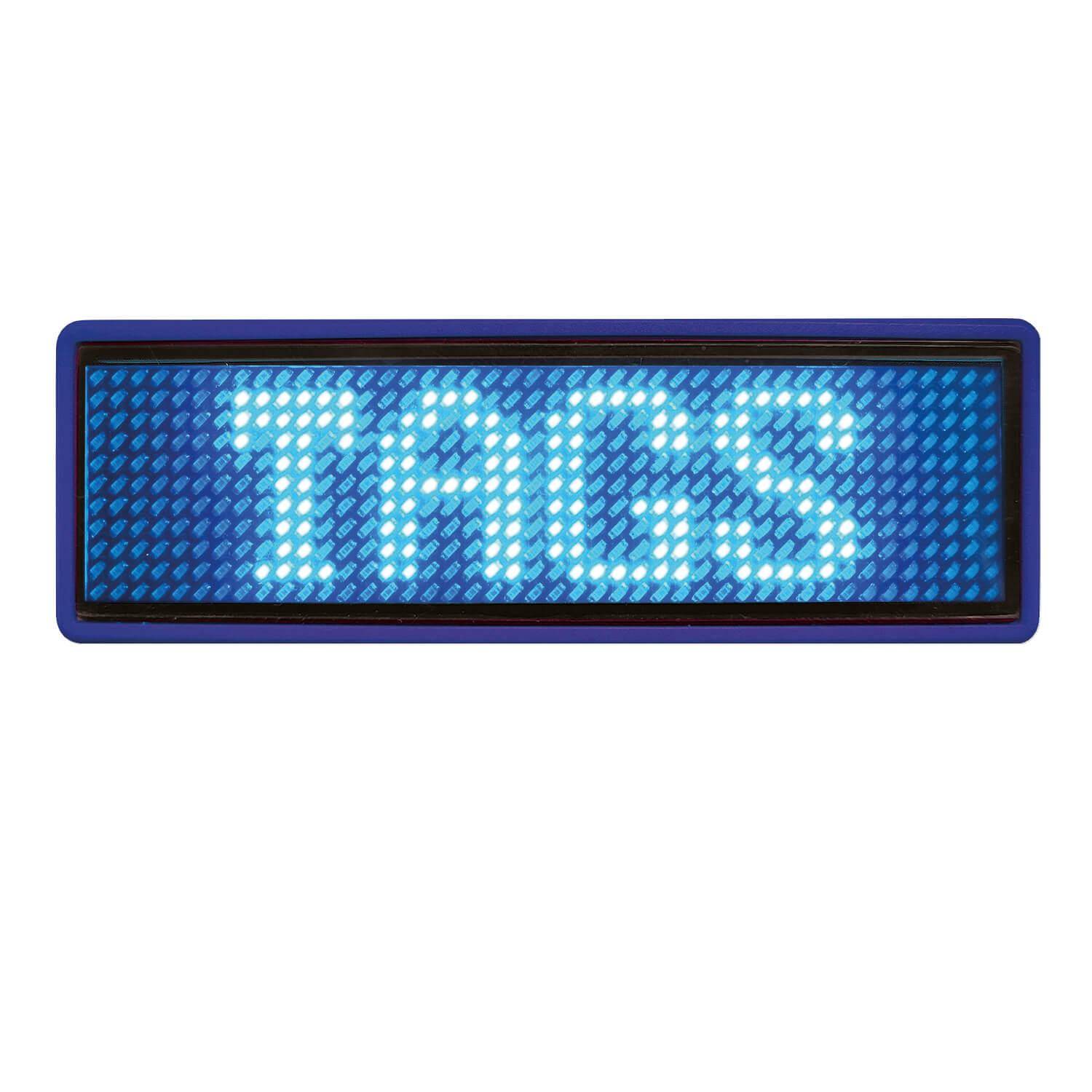 Mini LED Name Tag, 11x44 Pixel, USB-C, unifarben - Farbe: blau