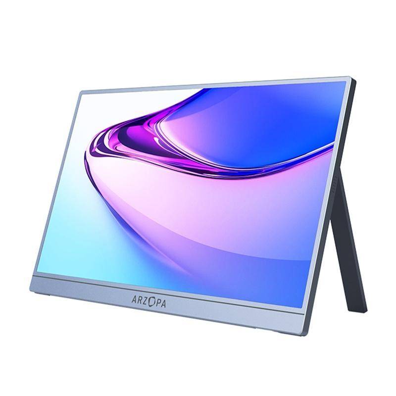 Arzopa A1S, 14,0" Portabler Monitor, 1920x1080, 60Hz, IPS, HDR, mini HDMI + USB-C, silber-grau