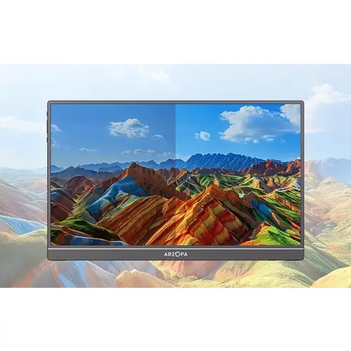 Arzopa A1S, 14,0" Portabler Monitor, 1920x1080, 60Hz, IPS, HDR, mini HDMI + USB-C, silber-grau Arzopa A1S, 14,0" Portabler Monitor, 1920x1080, 60Hz, IPS, HDR, mini HDMI + USB-C, silber-grau
