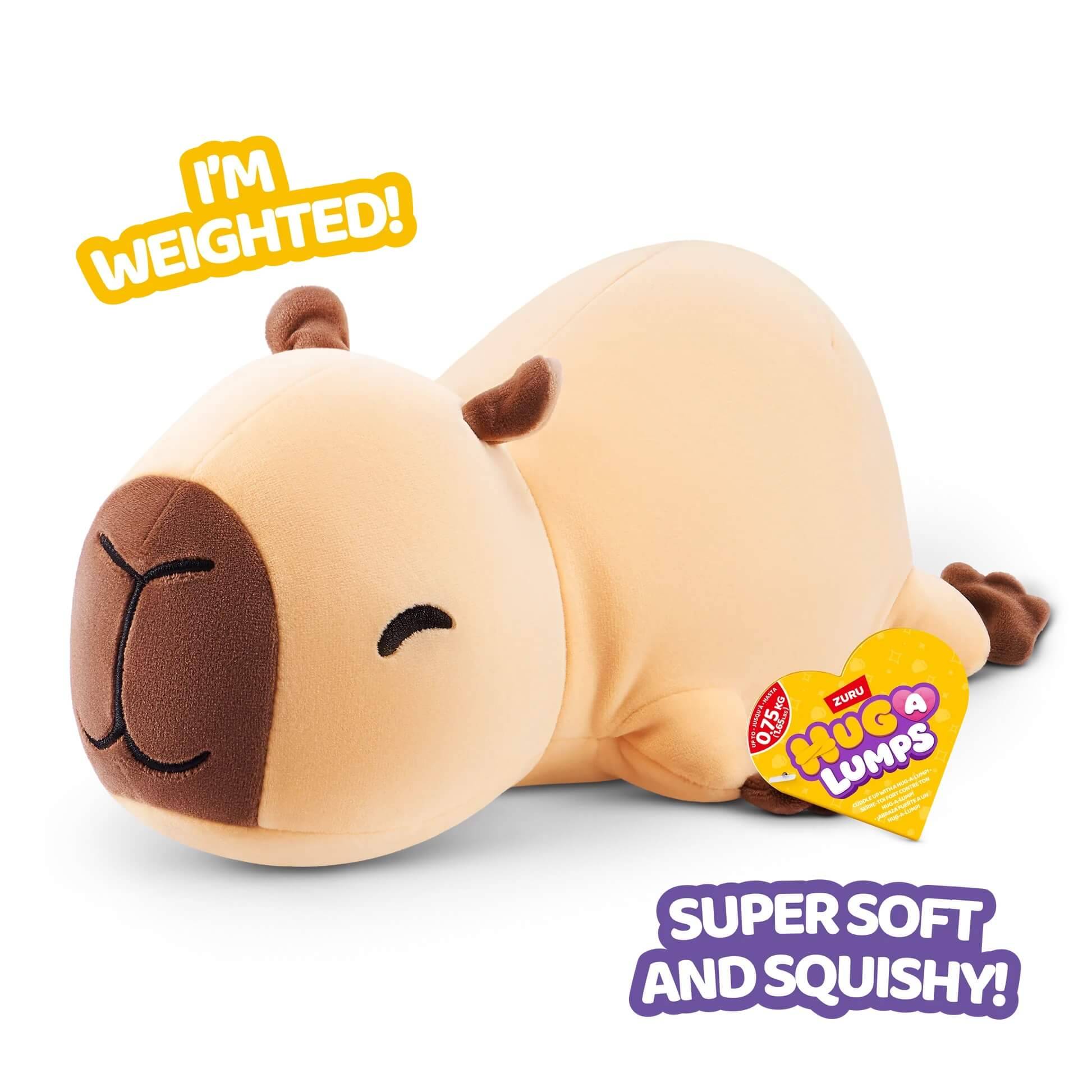 GEWICHT PRÜFEN - ZURU 14904A - Hug A Lumps Capybara Connie in Beige 35 cm - Wasserschwein Kuscheltier