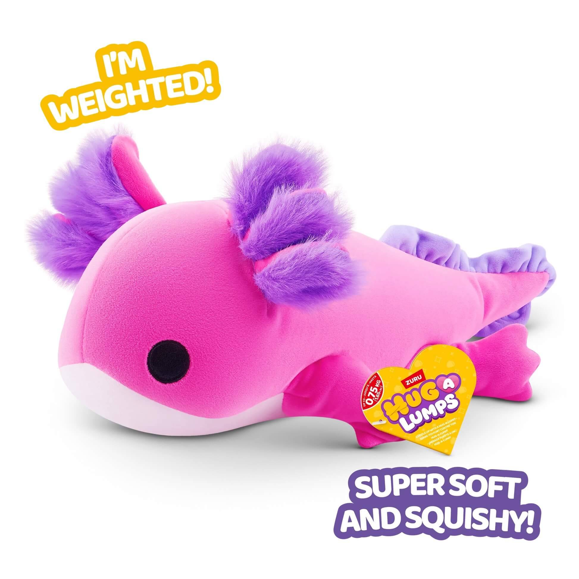 ZURU 14904D - Hug A Lumps Axolotl Ally in Pink 35 cm - Kuscheltier