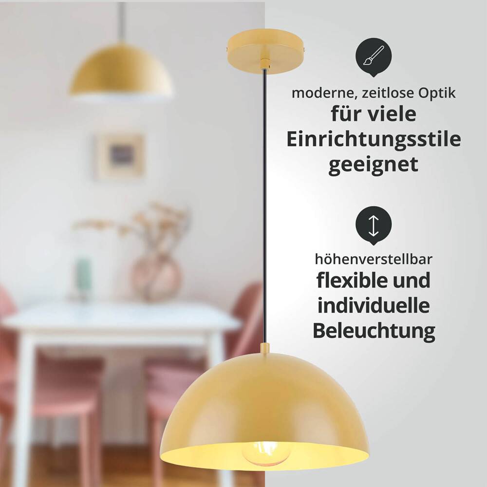 LED Universum 04890 Pendelleuchte "Jada" senf - gelb