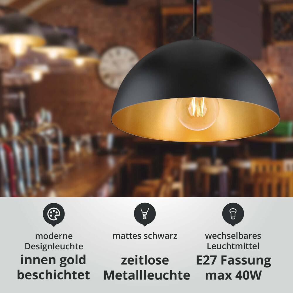 LED Universum 02371 Pendelleuchte "Jada" schwarz - gold