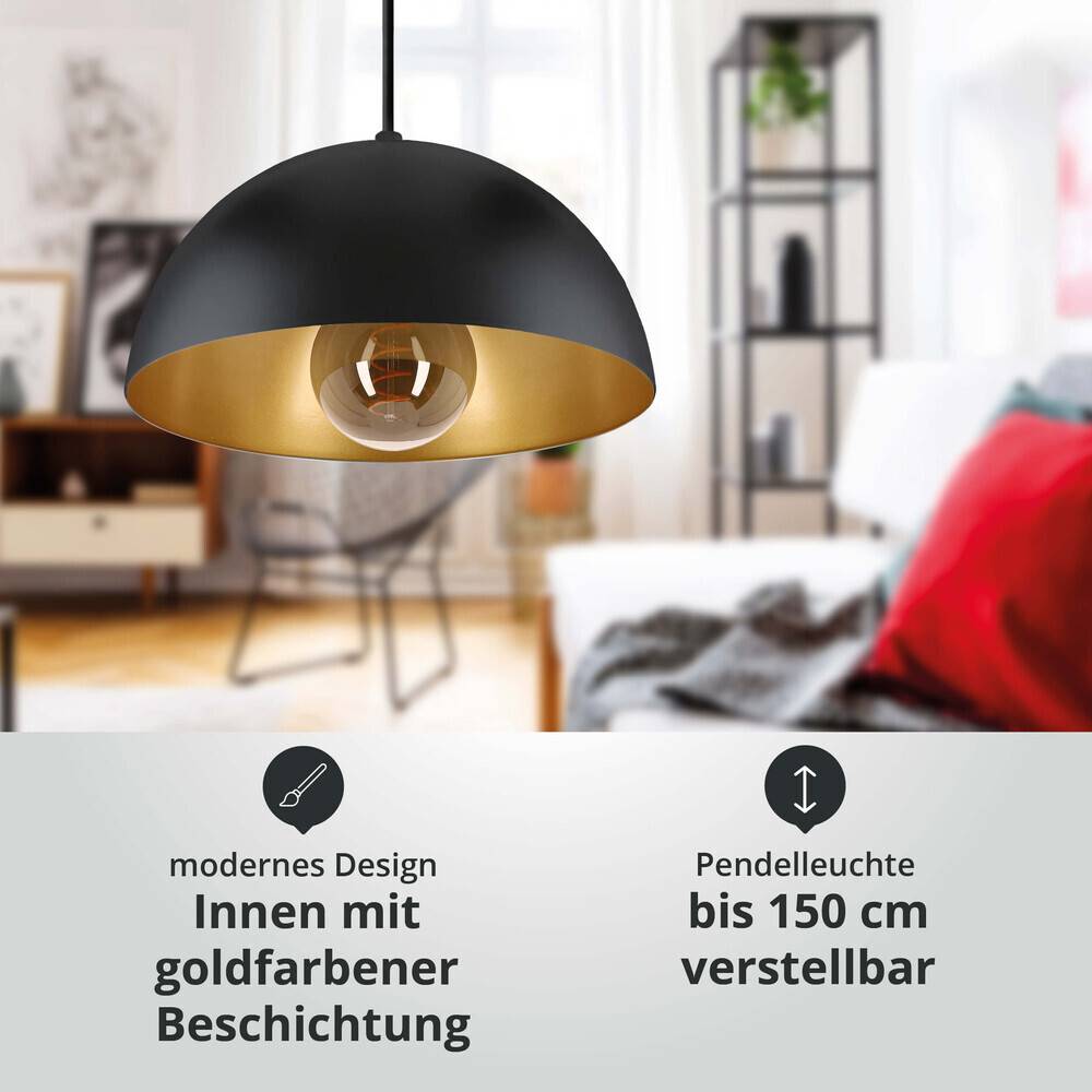 LED Universum 02371 Pendelleuchte "Jada" schwarz - gold