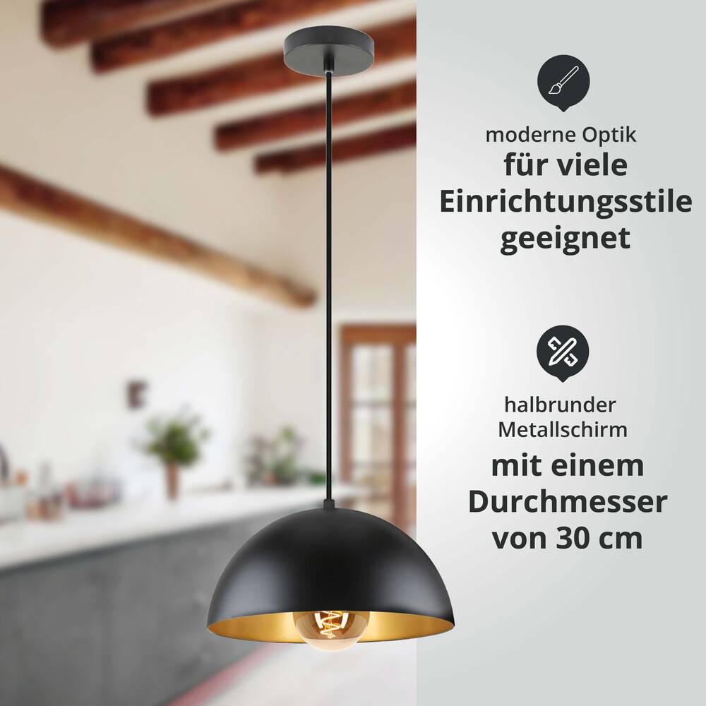 LED Universum 02371 Pendelleuchte "Jada" schwarz - gold