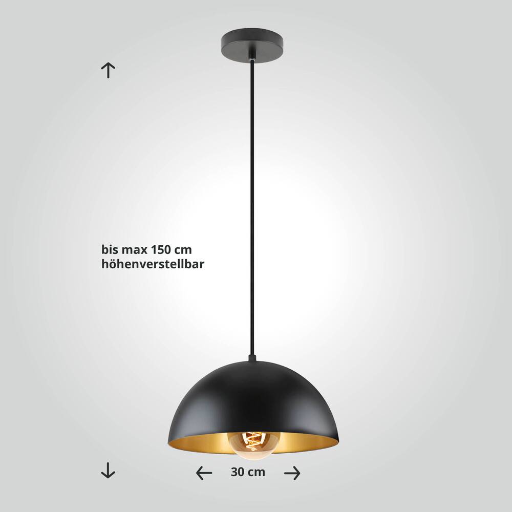 LED Universum 02371 Pendelleuchte "Jada" schwarz - gold