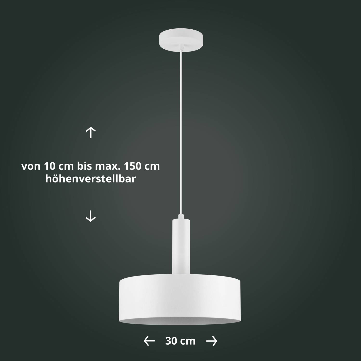 LED Universum 04898 Deckeneleuchte "Victoria" 30cm Schirm weiß Pendel weiß