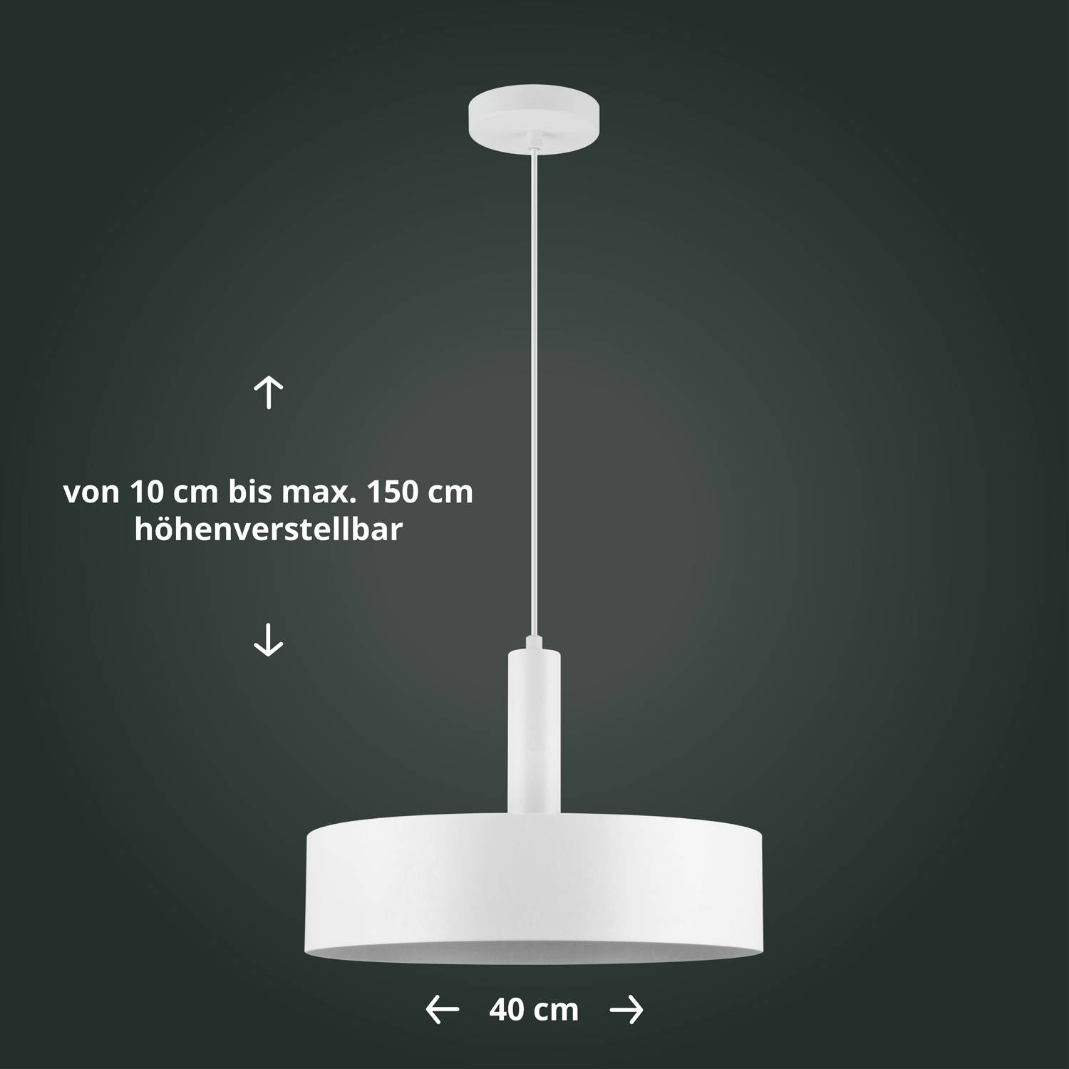LED Universum 04904 Deckenleuchte "Victoria" 40cm Schirm weiß Pendel weiß