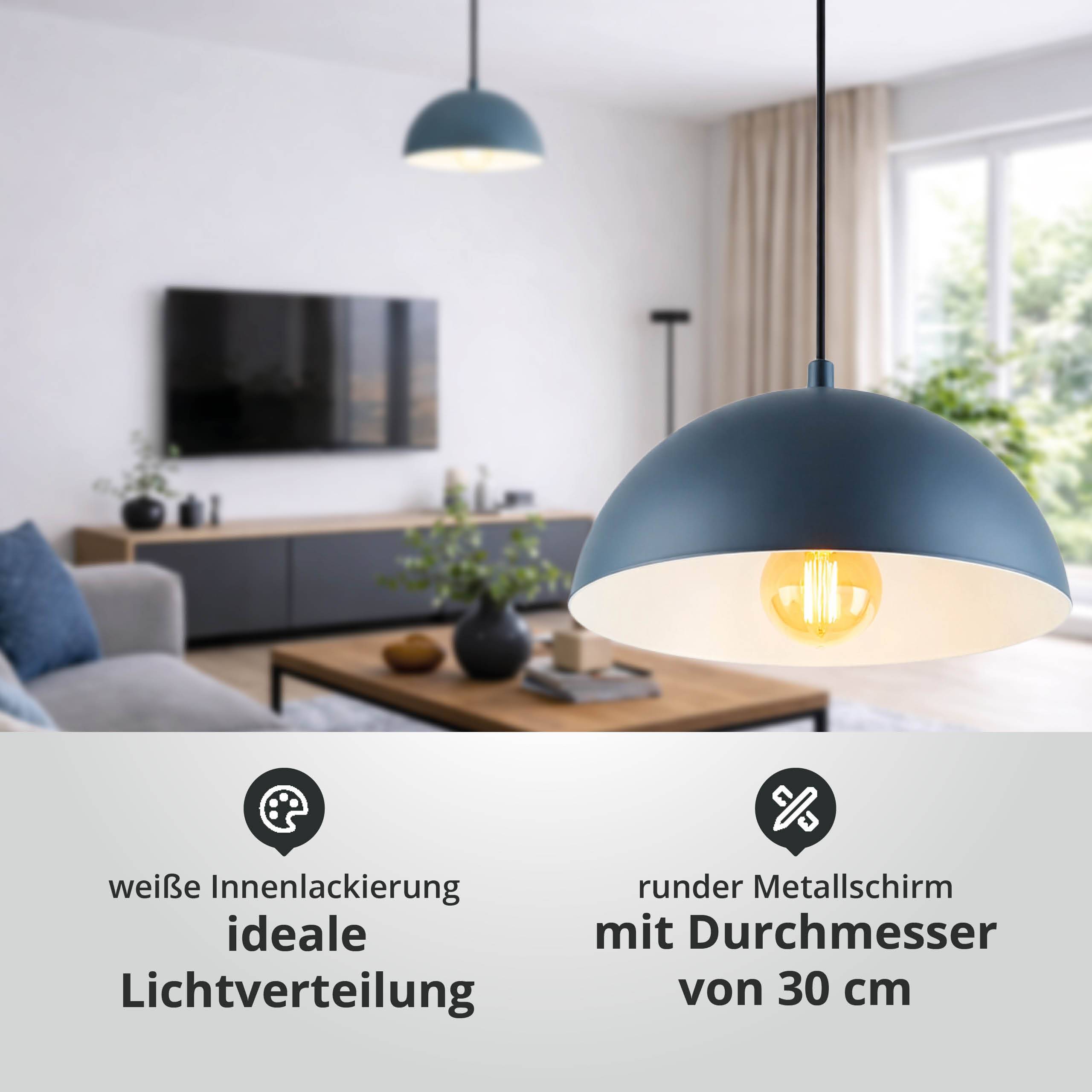 LED Universum 24305 Pendelleuchte "Jada" petrol