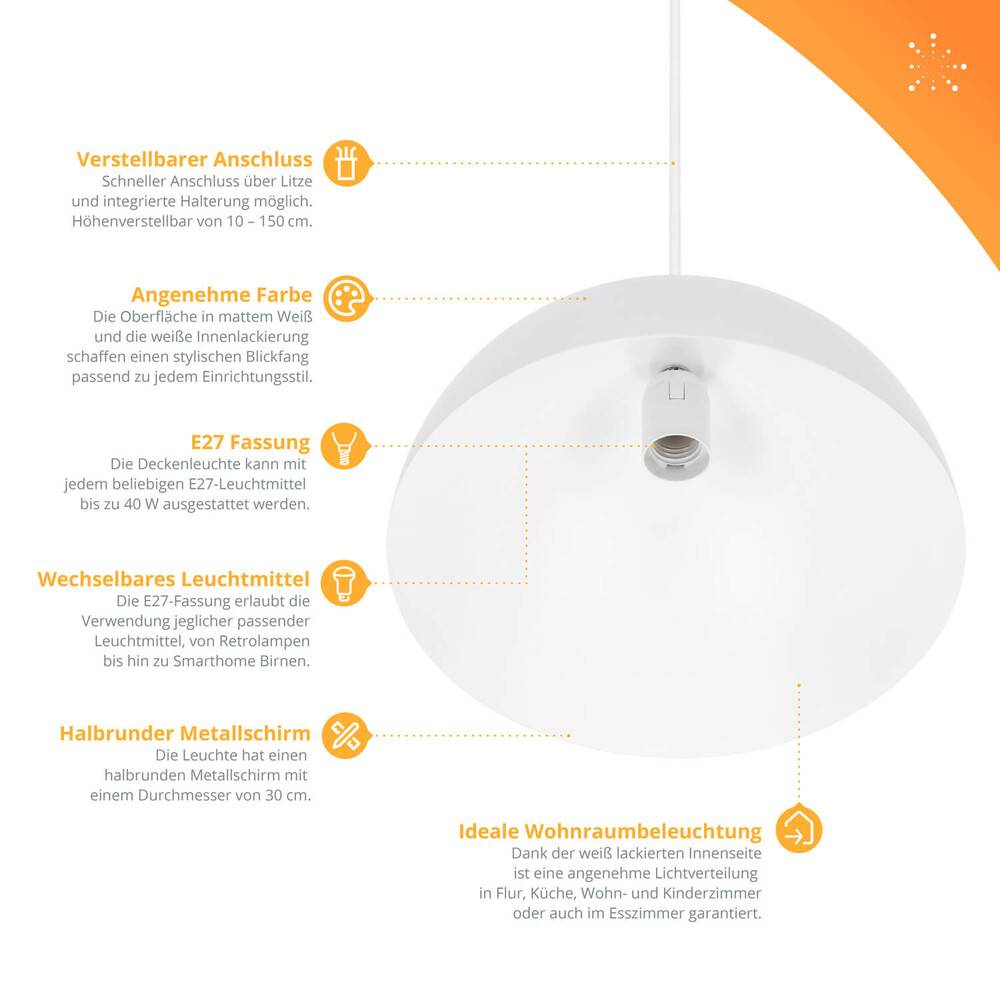 LED Universum 24300 Pendelleuchte "Jada" weiß