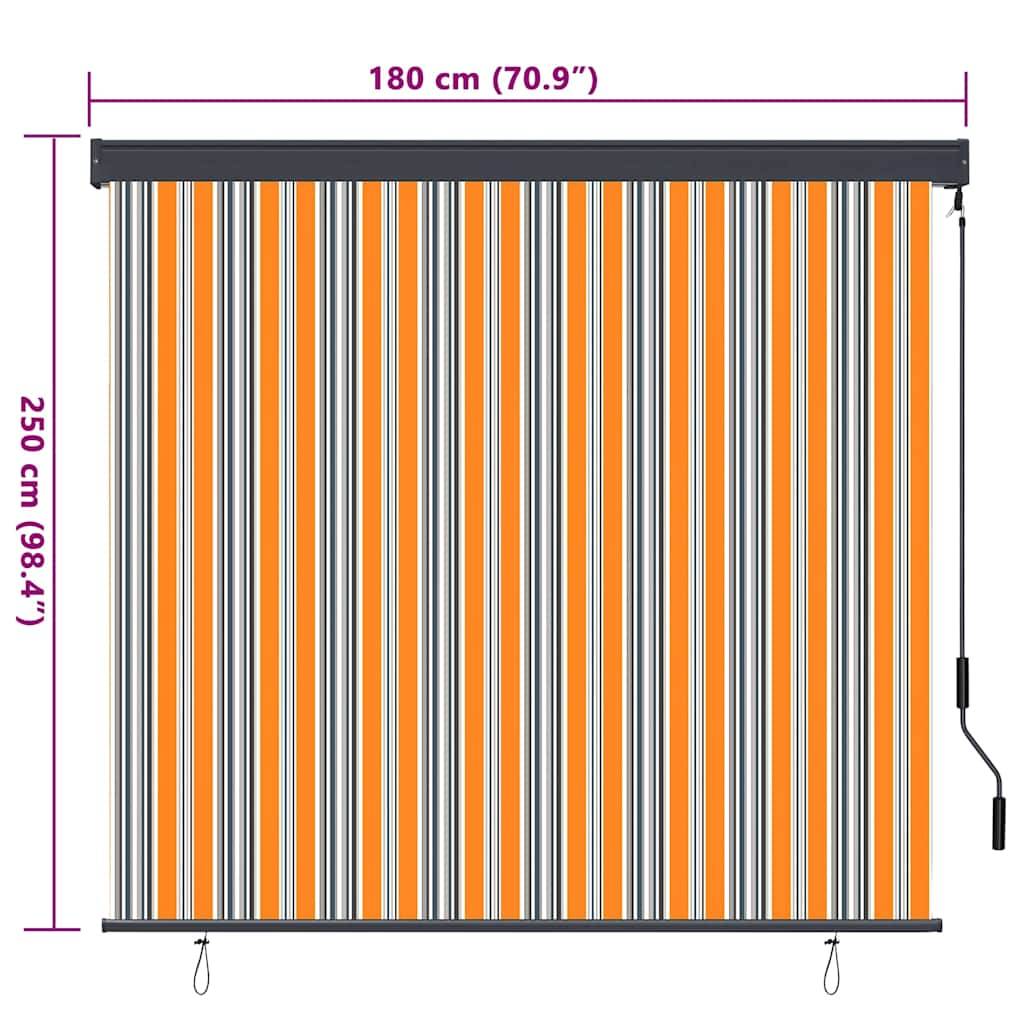 vidaXL Rollo Gelb und Blau 180 x 250 cm Stoff und Aluminium
