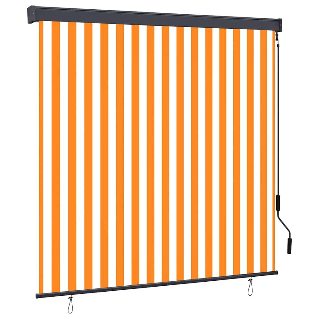 vidaXL Rollo Weiß und Orange 180 x 250 cm Stoff und Aluminium