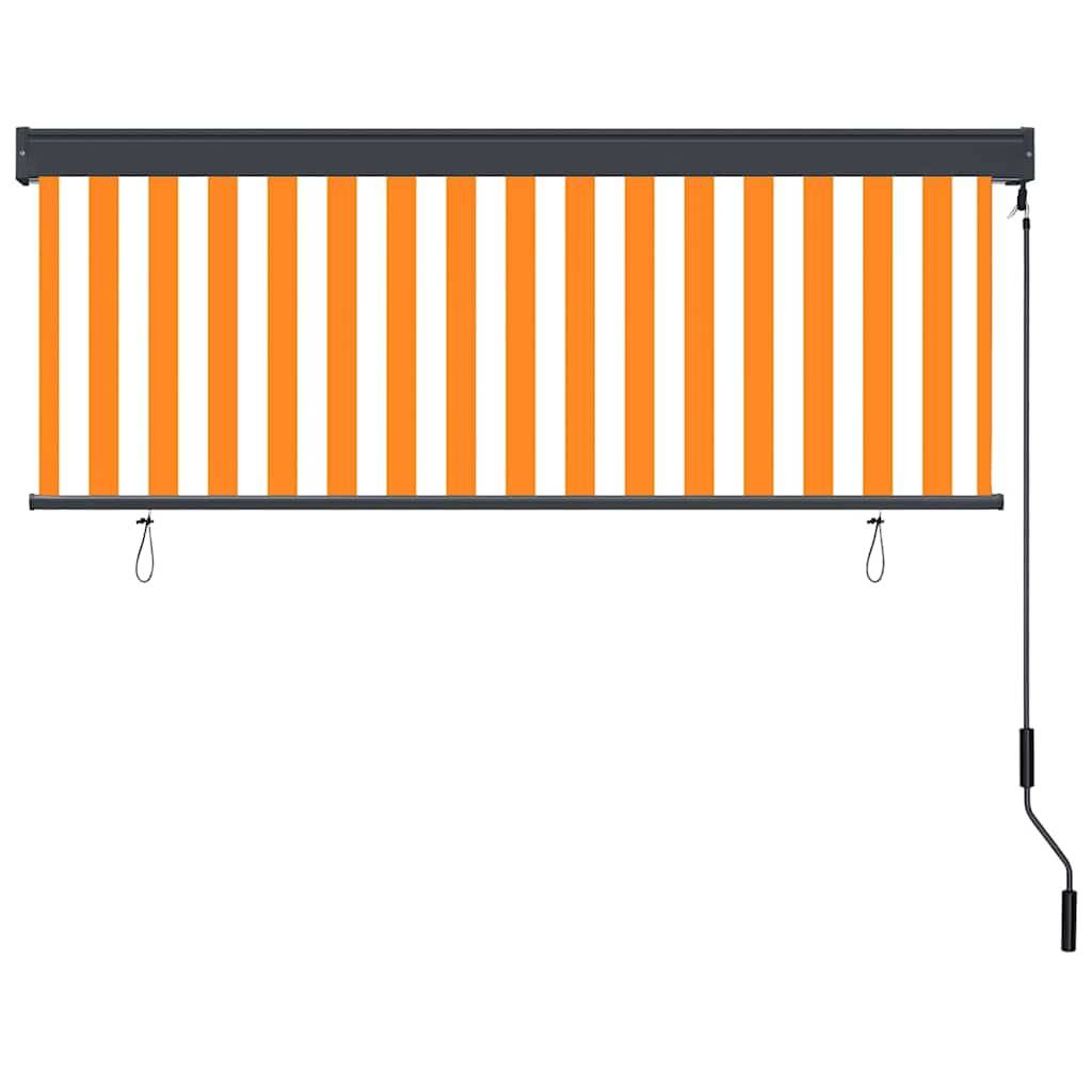 vidaXL Rollo Weiß und Orange 180 x 250 cm Stoff und Aluminium