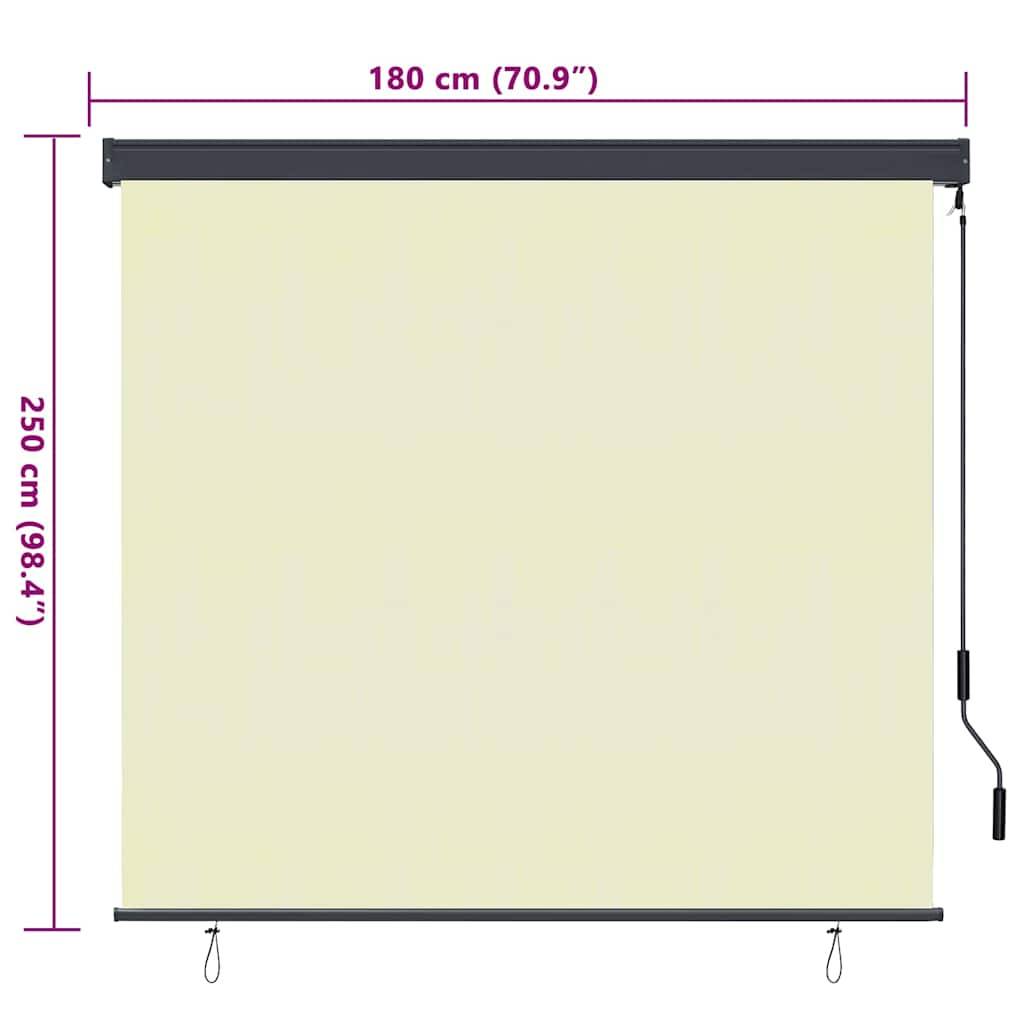 vidaXL Rollo Creme 180 x 250 cm Stoff und Aluminium