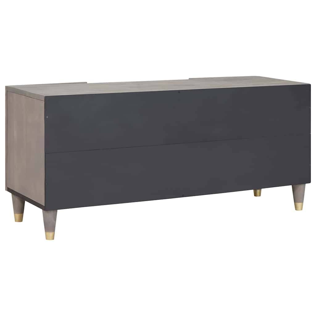vidaXL TV-Schränk mit Regal Grau 105 x 33 x 46 cm Massivholz Mango