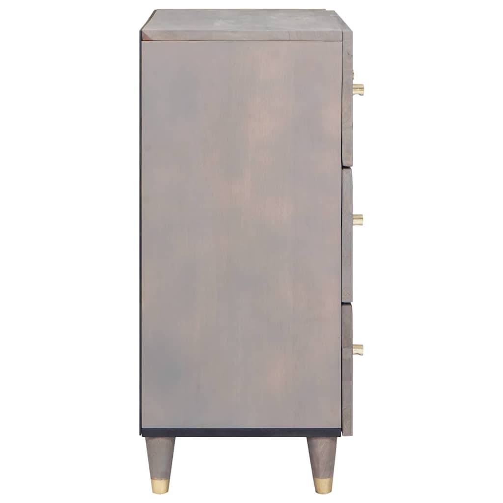 vidaXL Sideboard Grau und Gold 60 x 33 x 75 cm Massivholz Mango