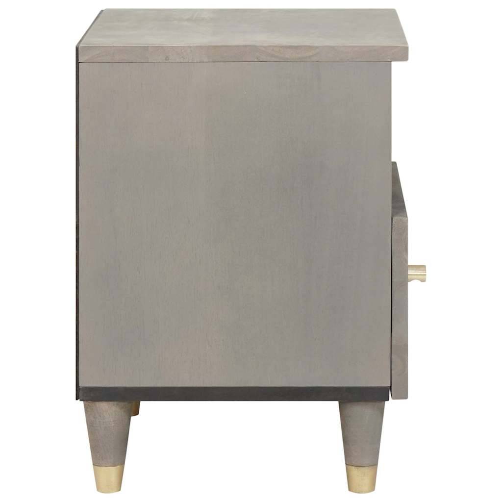vidaXL Nachttisch 2 pcs Grau 40 x 33 x 46 cm Massivholz Mango